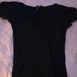Black Short Sleeve Top
